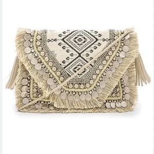 Shashi Alexa Clutch Beige